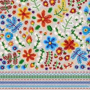 Flower Embroidery Design Decoupage Napkin