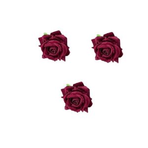 Fabric Rose Flower - Dark Maroon