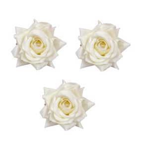 Fabric Rose Flower - Cream