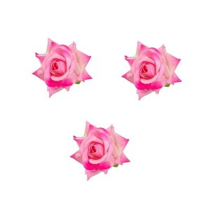 Fabric Rose Flower - Double Shaded Pink