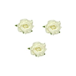 Fabric Rose Flower - White