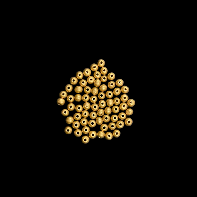 Gold Wooden Round Beads - 8 mm