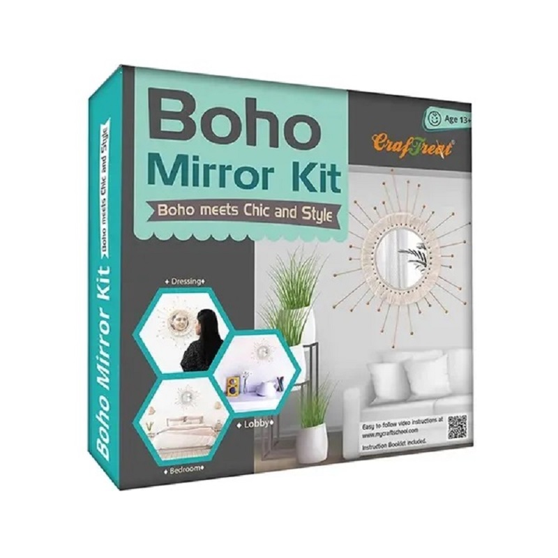 Craftreat Boho Mirror Kit - Natural White