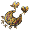 Meenakari Pendant And Earrings Set