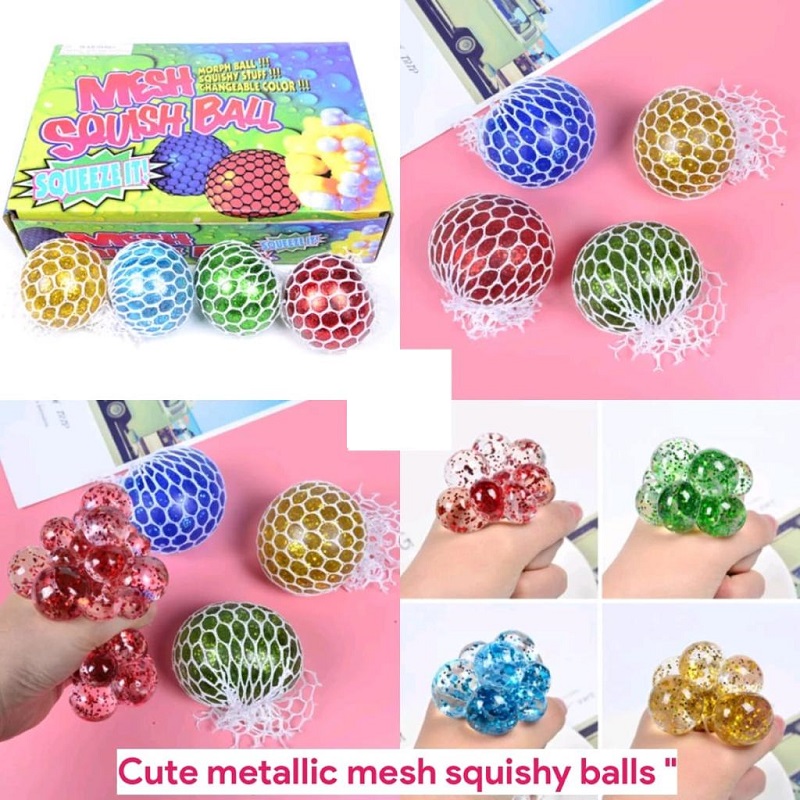 Cute Metallic Mesh Squishy Balls