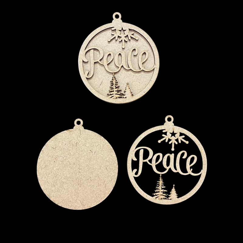 Peace MDF Christmas Ornament