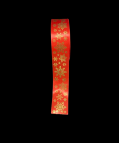 Red Satin Snowflake Ribbon