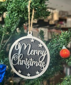 Alternative view of Merry Christmas MDF Ornament