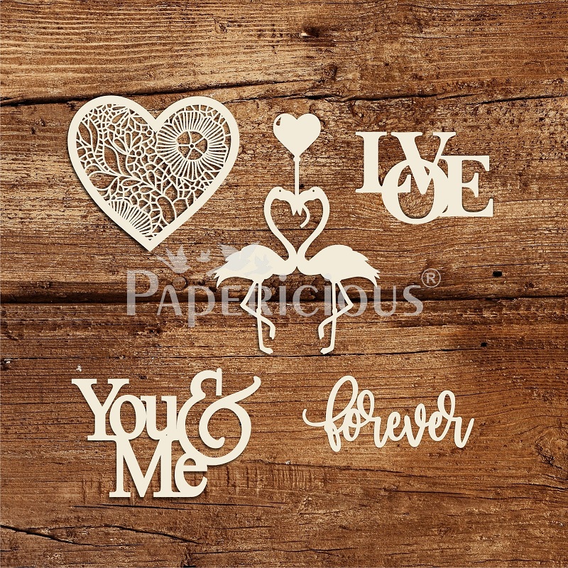 Love Forever - 6x6 Inch Laser Cut Collage Chipboard
