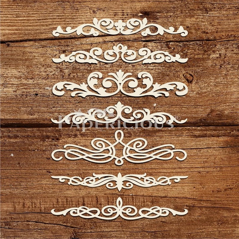 Filigree Dividers- 6x6 Inch Laser Cut Collage Chipboard