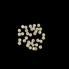 Silver With White Stone Rondelle Spacer Bead - 4 mm