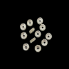 Silver With White Stone Rondelle Spacer Bead - 10 mm