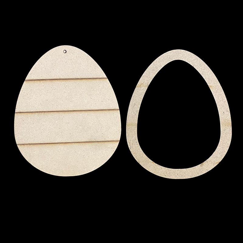 MDF Pre Marked  Easter Egg With Frame Wall Hanger