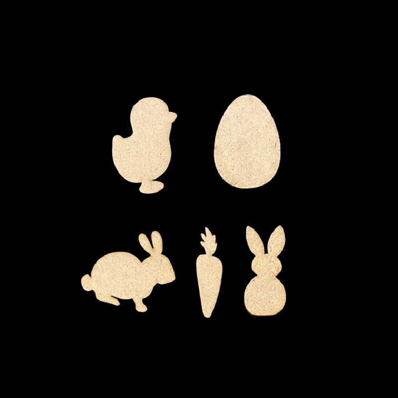 MDF Easter Theme Cut Outs - Set of 5