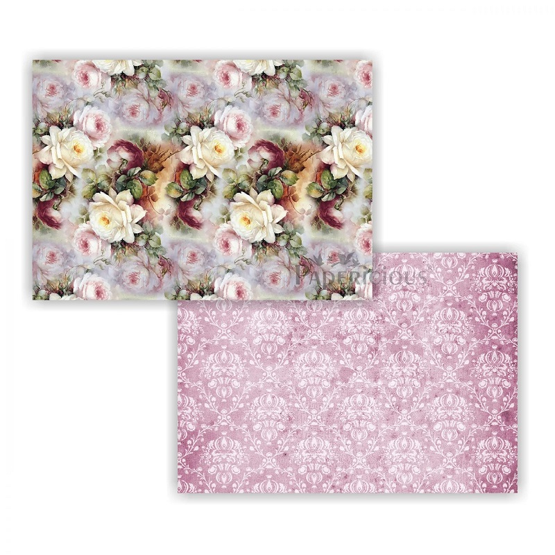 Papericious Decoupage Papers - White Roses