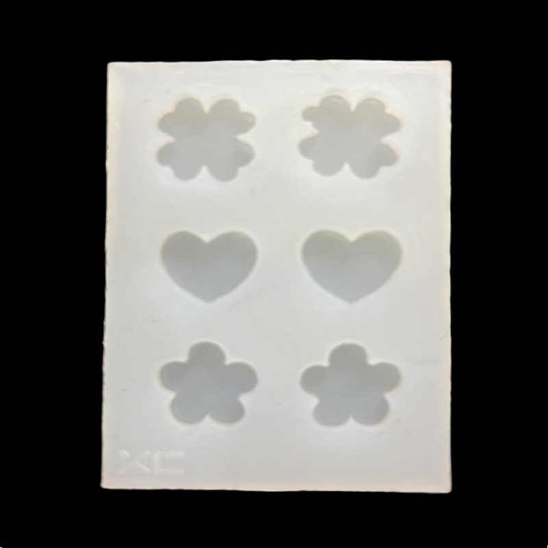 Silicon Mould – Heart And Flower Pattern