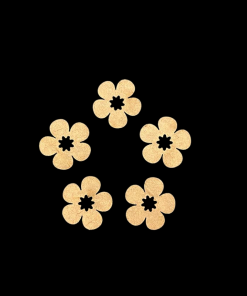 Five Petal Flower Wooden Embellishments