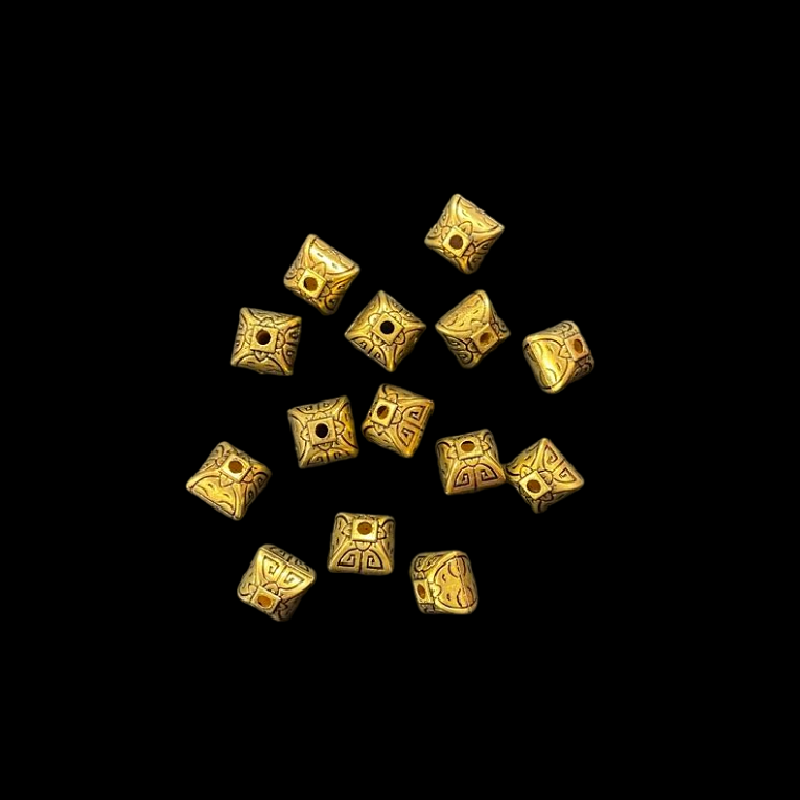 Antique Gold Square Spacer beads