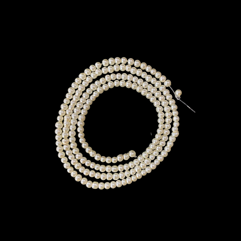 Pearl Finish Round Beads - Cream