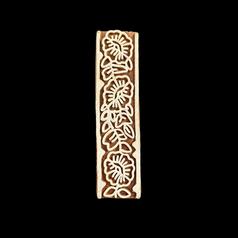Wooden Printing Block Stamp - Flower With Leaf
