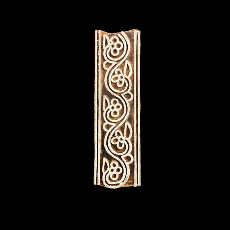 Wooden Printing Block Stamp - Flower With Leaf