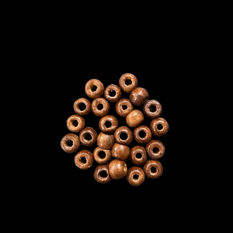 Brown Round Wooden Beads - 12 mm