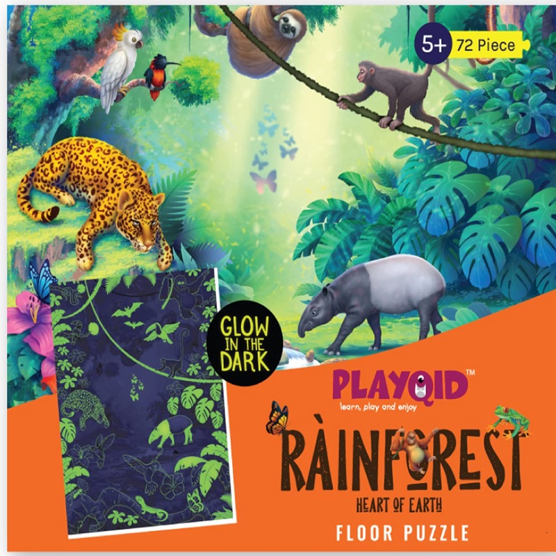 Playqid Glow in The Dark Rainforest Jigsaw Puzzle