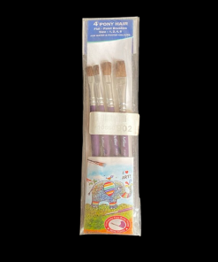 Artline Pony Hair Paint Flat Brush Set Of 4