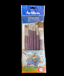 Artline Pony Hair Paint Flat Brush Set Of 7