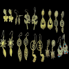 Antique Gold Mixed Design Hanging Earrings