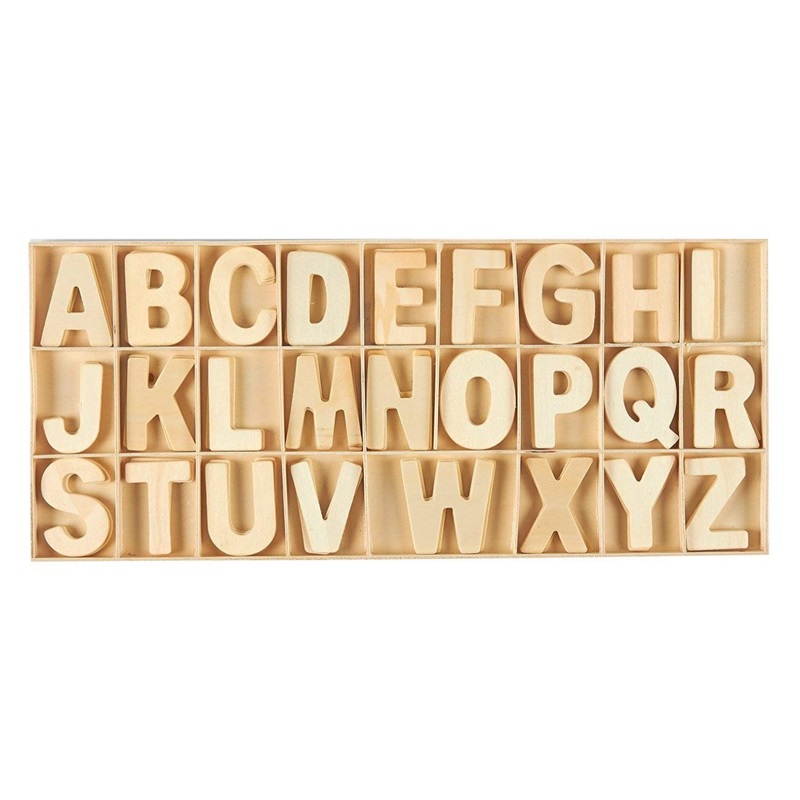 Natural Colour Wooden Big Alphabets Letters