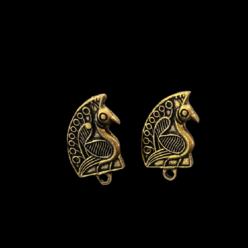 Antique Gold Peacock Pattern Earrings