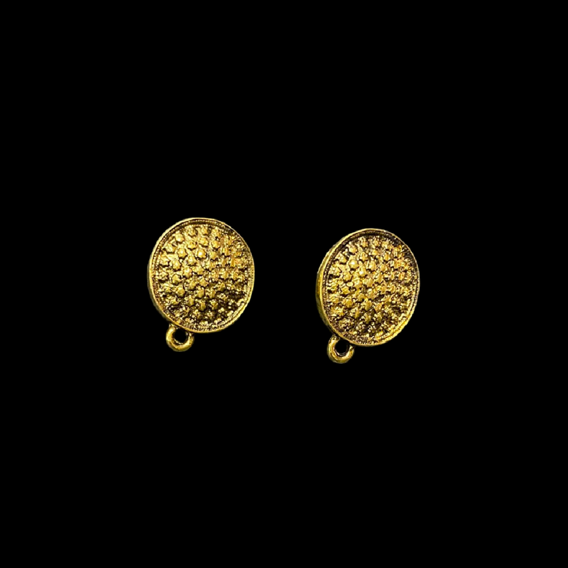 Antique Gold Circle Pattern Earrings