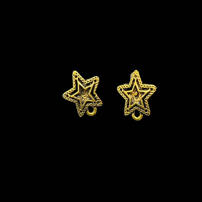 Antique Gold Star Pattern Earrings