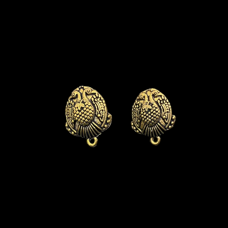 Antique Twin Peacock Pattern Earrings