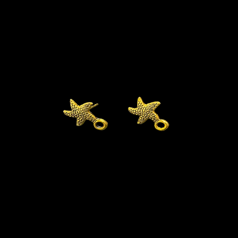 Antique Gold Starfish Pattern Earrings