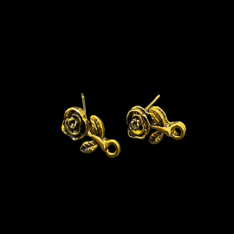 Antique Gold Rose Flower Pattern Earrings
