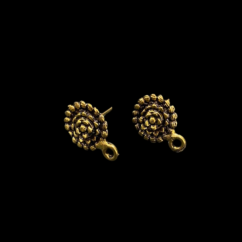 Antique Gold Flower Style 1 Pattern Earrings