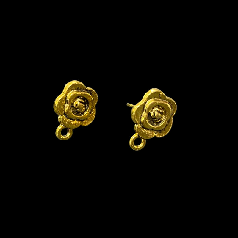 Antique Gold Flower Style 2 Pattern Earrings