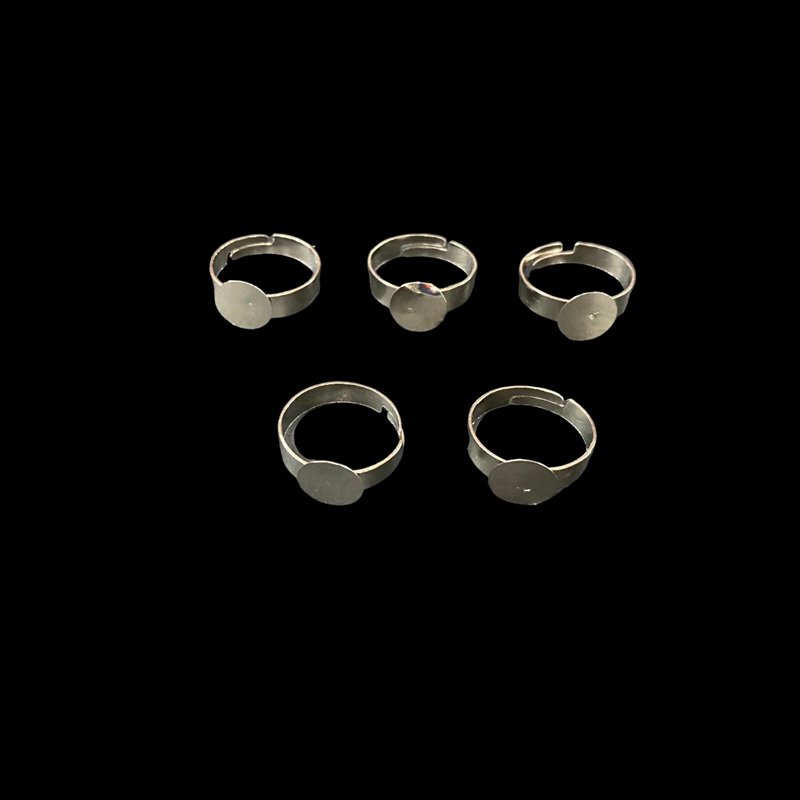 Silver Adjustable Flat Ring Bases