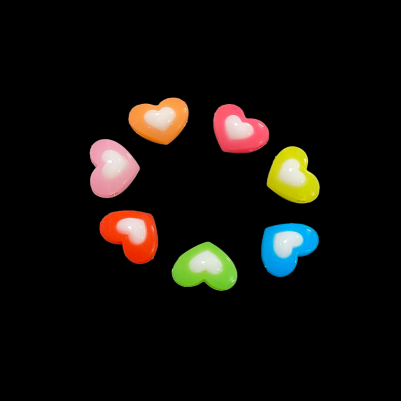 Candy Colour Heart Acrylic Beads