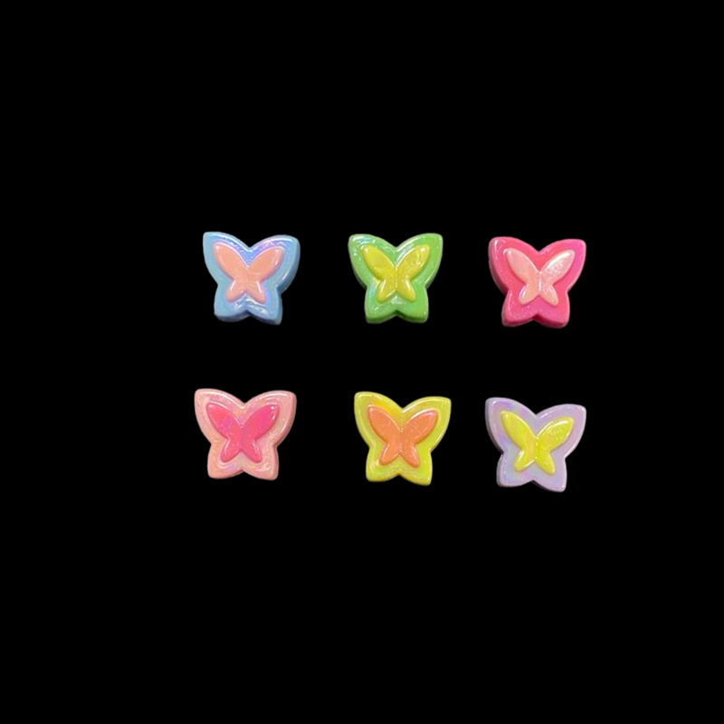 Glossy Butterfly Acrylic Beads