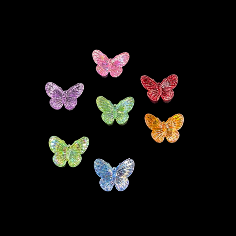 Mixed Colour Small Butterfly Acrylic Beads