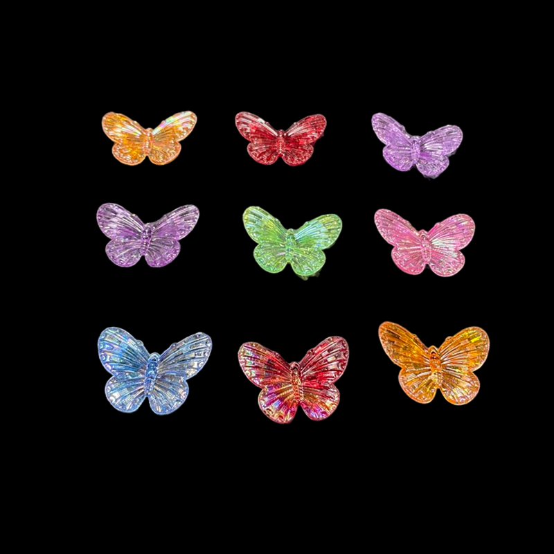 Mixed Colour Big Butterfly Acrylic Beads