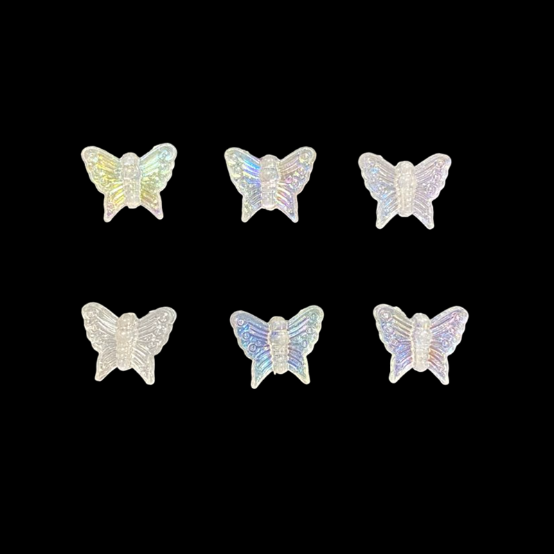 White Acrylic Beads – Butterfly