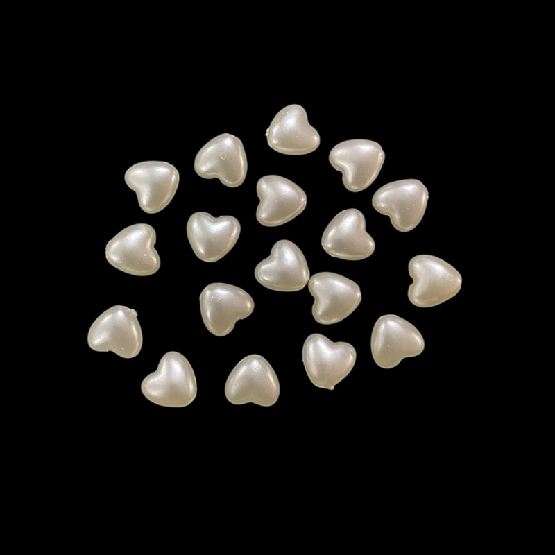 Pearl Flat Heart Shape Beads
