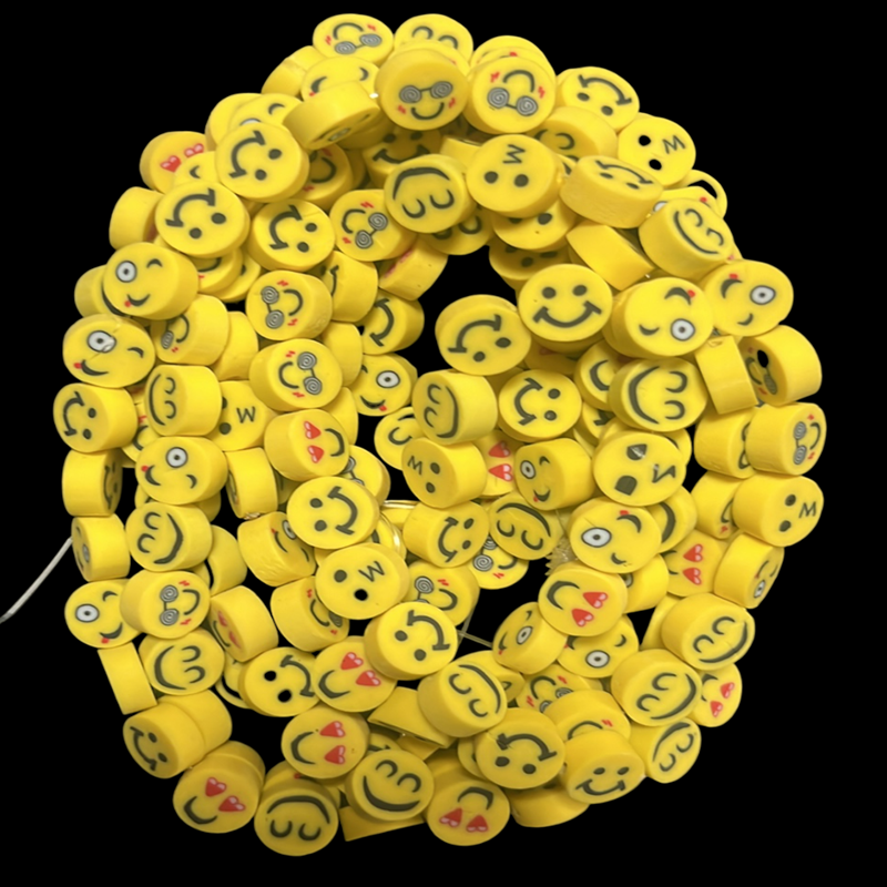 Polymer Clay Smiley Beads