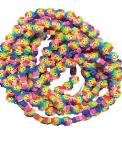 Alternative view of Polymer Clay Smiley Flower Rainbow Beads