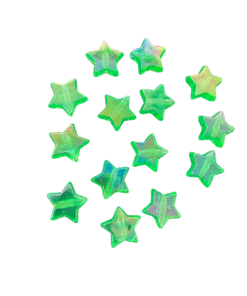 Alternative view of Acrylic Transparent Star Beads - Green