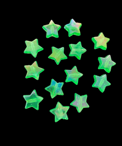 Acrylic Transparent Star Beads - Green